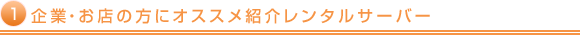 企業・お店の方にオススメ紹介レンタルサーバー